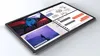 A tablet displaying multiple applications in a split-screen view, set against a light gray background. Náhled obrázku produktu