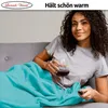 Fleece Kuscheldecke 220x240 cm Flauschiges Polyester Petrol Produktbild-Vorschau 6