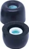 Two black earphone tips with light blue inner cores are shown against a white background. One tip is whole, and the other is cut in half to reveal its internal structure. Produktbild-Vorschau