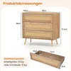 Komoda rattanowa COSTWAY z 3 szufladami, kredens drewniany Podgląd zdjęcia produktu 3
