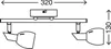 A technical drawing of a light fixture with dimensions indicated. Produktbild-Vorschau