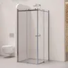 A modern bathroom with a shower cabin and a wall-mounted toilet. Produktbild-Vorschau
