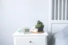 A digital alarm clock sits on a nightstand next to a plant and a candle. Anteprima dell’immagine prodotto