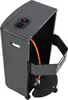 A black gas heater with an orange hose is shown against a white background. Produktbild-Vorschau