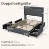 Rám manželské postele COSTWAY s LED diodami, nabíjecí Náhled obrázku produktu 3