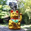 Glückskatze - Maneki-neko - Winkekatze - 18 cm - gold Produktbild-Vorschau 8
