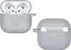 Two views of a gray silicone case for AirPods, with the AirPods inside one of the cases. Anteprima dell’immagine prodotto
