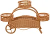KRINES HOME Blumenständer / Blumen-Wagen aus echtem Rattan Produktbild-Vorschau 2