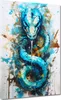 Street Art Schlange blau Leinwandbild Wandbild Kunstdruck Produktbild-Vorschau 1