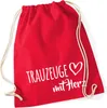 Huuraa Turnbeutel Trauzeuge mit Herz 12 Liter Classic Red Produktbild-Vorschau 1