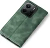 A green flip cover phone case is shown at an angle against a white background. Produktbild-Vorschau