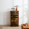 Casier à vin Relaxdays, 28 bouteilles, bois de noyer, 94 x Voir les images du produit 2
