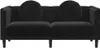 vidaXL Sofa mit Kissen 2-Sitzer Schwarz Samt Produktbild-Vorschau 4