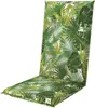 A chair cushion with a tropical leaf pattern on a white background. Náhled obrázku produktu