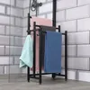 Porta asciugamani da terra nero con 3 barre e 2 ganci Anteprima dell’immagine prodotto 9