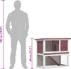 vidaXL Kaninchenstall 1 Tür Braun Holz Produktbild-Vorschau 7