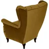 Gelb Ohrensessel aus Velours Falco 86 cm Sessel mit Produktbild-Vorschau 5