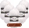 5 x ALIZE Superlana Megafil 55 White mit Label Produktbild-Vorschau 1