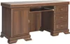 A wooden desk with a cabinet on the left and drawers on the right. Produktbild-Vorschau