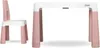 A pink and white children's table and chair set is shown against a white background. Produktbild-Vorschau