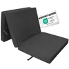 A folded mattress is shown on a white background with a label attached. Produktbild-Vorschau