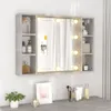 The Living Store Spiegelschrank mit LED Betongrau 76x15x55 Produktbild-Vorschau 1