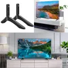 A collage showing TV stand feet, a TV on a stand, and a TV on a media console. Náhled obrázku produktu