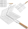 Verschließbarer Doppelgrill mit Holzgriff für einfaches Produktbild-Vorschau 10