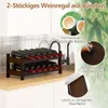 A two-tier wine rack filled with wine bottles, placed on a kitchen counter next to a sink. Podgląd zdjęcia produktu