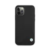 A black iPhone case with a BMW logo on a white background. Produktbild-Vorschau