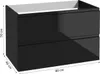 DomoDomo Badezimmerschrank 80 cm wandmontiert glänzend Produktbild-Vorschau 2