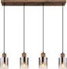 Globo Lighting Hängeleuchte MDF Holzoptik dunkel, Glas Produktbild-Vorschau 2