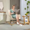 Sedia a dondolo HOMCOM, poltrona a dondolo con rivestimento Anteprima dell’immagine prodotto 2