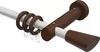 Interdeco Gardinenstange / Vorhangstange Weiß / Nussbaum Produktbild-Vorschau 1
