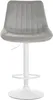A studio shot of a gray bar stool with a white base and stem. Podgląd zdjęcia produktu