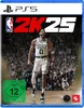 Cover art for the NBA 2K25 video game for PlayStation 5, featuring a basketball player in uniform on a court with a crowd in the background. Produktbild-Vorschau