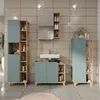 A modern bathroom vanity set with a sink, cabinets, and shelving units. Náhled obrázku produktu