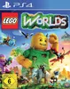 The image is a colorful and busy marketing image for the video game LEGO Worlds, featuring various LEGO characters, creatures, and structures in a vibrant, fantastical landscape. Produktbild-Vorschau