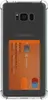 A transparent phone case with a card inserted into the back. Voir les images du produit