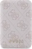 A close-up view of a pink accessory with a repeating Guess logo pattern and the Guess logo in gold at the bottom. Anteprima dell’immagine prodotto