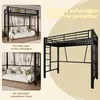 Metall Hochbett Schwarz mit Doppel-Leiter, Stauraum, Produktbild-Vorschau 3