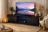 Meuble TV de 120 cm, noir, avec éclairage LED, épaisseur 18 Voir les images du produit 1