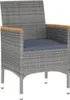 vidaXL 3dílný zahradní jídelní set Poly Rattan Grey Náhled obrázku produktu 5