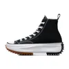 A single black Converse Run Star Hike sneaker with a white platform sole and brown sole is shown against a white background. Náhled obrázku produktu