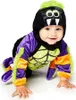 A baby wearing a spider costume is crawling on a white background. Produktbild-Vorschau