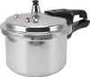 A silver pressure cooker with a black handle is shown against a white background. Produktbild-Vorschau