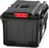 A black tool box with red latches, shown from a side angle against a white background. Náhled obrázku produktu