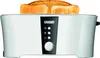 A white Unold brand toaster with two slices of toast on top. Produktbild-Vorschau