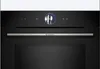 A close-up view of the control panel and handle of a black Bosch oven. Produktbild-Vorschau