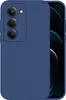 A blue smartphone case is shown from the back, with the phone partially visible on the right. Produktbild-Vorschau
